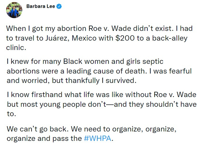 Barbara Lee's abortion