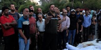 Prayers over the dead in Gaza,, mid-October.
