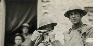 A shell shocked soldier in France in World War I. National_Museum_of_Health_and_Medicine photo.